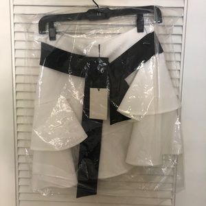 Alexis White Mini Skirt with Contrast Belt